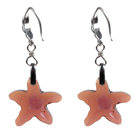 Wholesale Fashion Style Reddish Brown Starfish Crystal Dangle Earrings