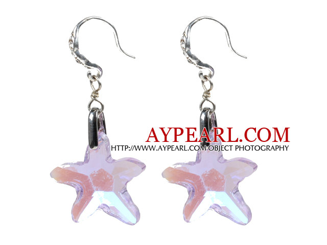 Fashion Style Colorful Starfish Crystal Dangle Earrings