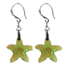 Wholesale Fashion Style Green Starfish Crystal Dangle Earrings