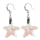Wholesale Fashion Style White Colorful Starfish Crystal Dangle Earrings