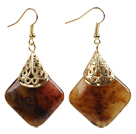 chic cluster style cherry quartze earrings