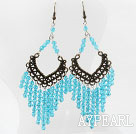 Vintage Style Blue Color Faceted Crystal Earrings