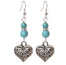 turquoise earrings with lovely triangle charms