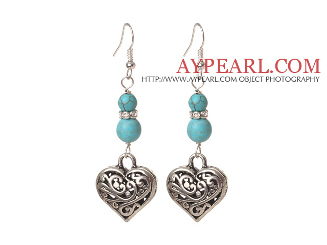 turquoise earrings with lovely triangle charms