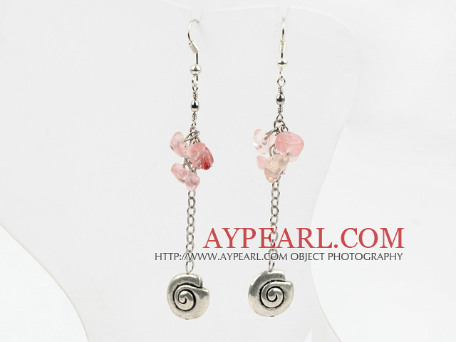 longues boucles d'oreilles de style quzrtze cerises