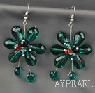 Fashion Style Peacock Series Peacock Crystal Flower Earrings