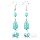 burst pattern turquoise dangle earrings