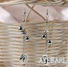 Simple Long Chain Loop Style Ccb Silver Like Beads And Tibet Silver Earrings