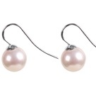 Classic Design Round Shape 10mm Light Pink Seashell Beads Earrings