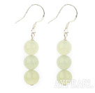 serpentine jade  beaded dangle earrings