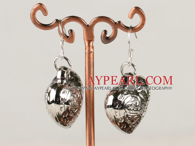 fashion metal jewelry CCB silver like heart shape earrings