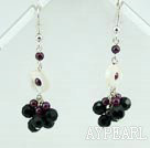 garnet crystal earrings