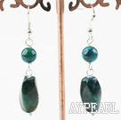 Elegant Green Phoenix Stone Dangle Earrings With Fish Hook