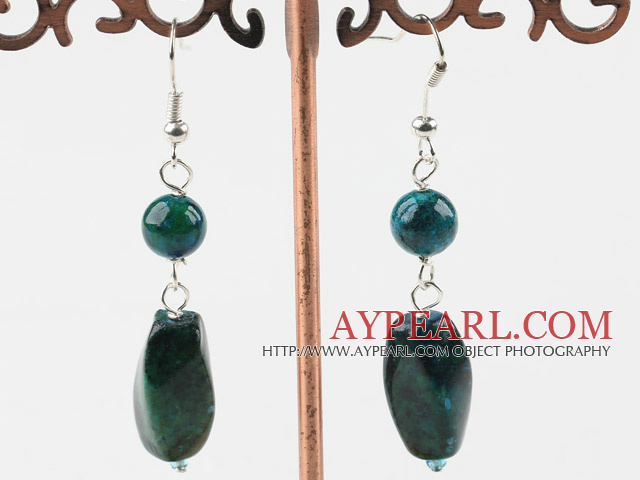 Elegant Green Phoenix Stone Dangle Earrings With Fish Hook