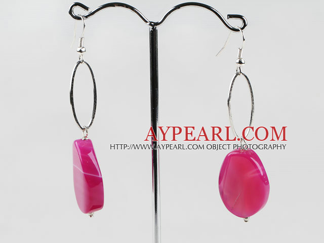 nouveaux morceaux rose boucles d'oreilles en agate style