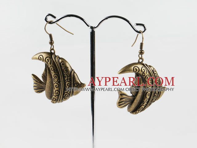 lovely  tropical fish shape copper earrings