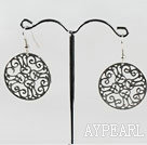 Vintage Style Ccb Silver Like Loop Round Charm Earrings With Fish Hook