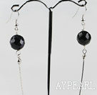 Wholesale dangling style 12mm faceted  blue sandstone beads earrings