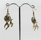 belle forme en cuivre boucles d'oreilles des animaux