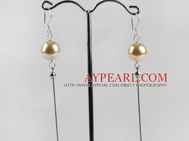 dangling style 12mm sea shell beads earrings