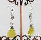 lovely faceted South Korea jade earrings with flower charm