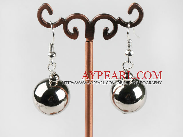 immitation silver ball shape CCB earrings