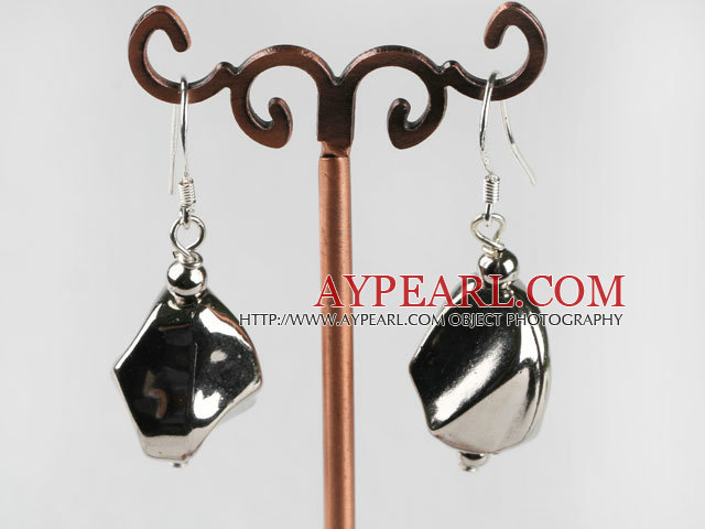 Lovely Irregular Shape Ccb Silver Like Dangle Earrings With Fish Hook