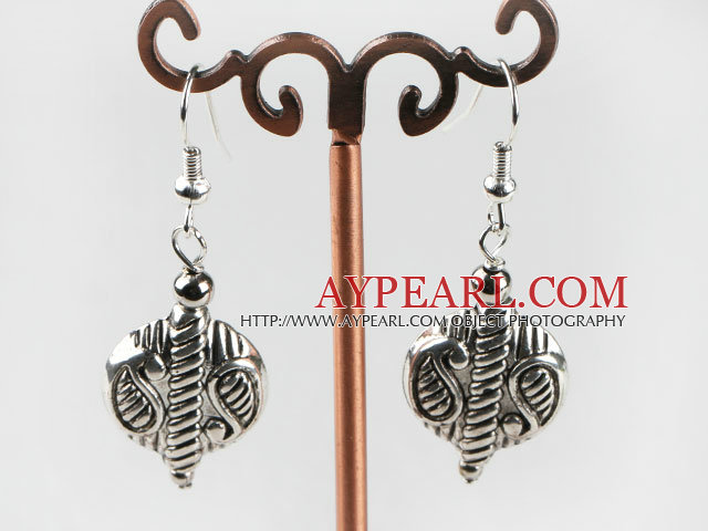 CCB silver like earrings with engraved print