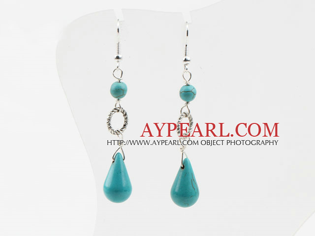 hot design drop shape turquoise dangle earrings