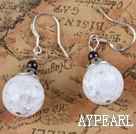 small cute white popcorn crystal earrings