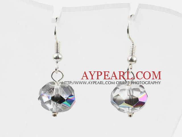 Pretty 12Mm Sparkly Ab Crystal Ball Dangle Earrings With Fish Hook