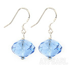 Simple Manmade Blue Crystal Ball Dangle Earrings With Fish Hook