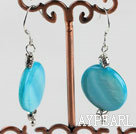 20mm bleu boucles d'oreilles en forme de coquillage disque