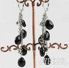 dangliing style goutte noire boucles d'oreilles en cristal de forme