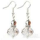 Simple Manmade Transparent Crystal Ball Dangle Earrings With Fish Hook