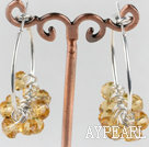 trendy manmade yellow faceted crystal hoop earrings