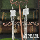 dangling style clear colored glaze earrings with tassel