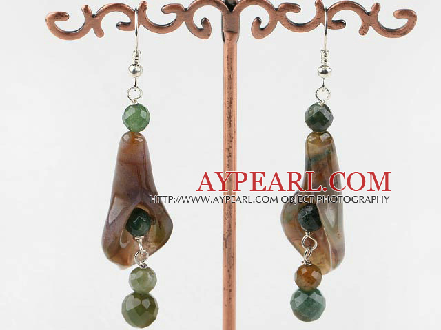 Fashion Bright Color Indian Agate Dangle Earrings