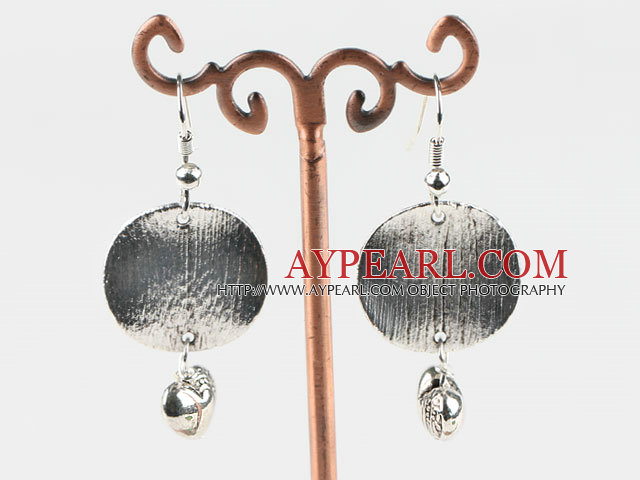 Lovely CCB silver like earrings with heart charm