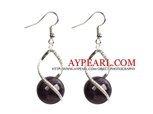 Fashion Design Amethyst Perlen Spiralform baumeln Ohrringe