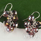 lovely 6-8mm manmade light purple crystal earrings