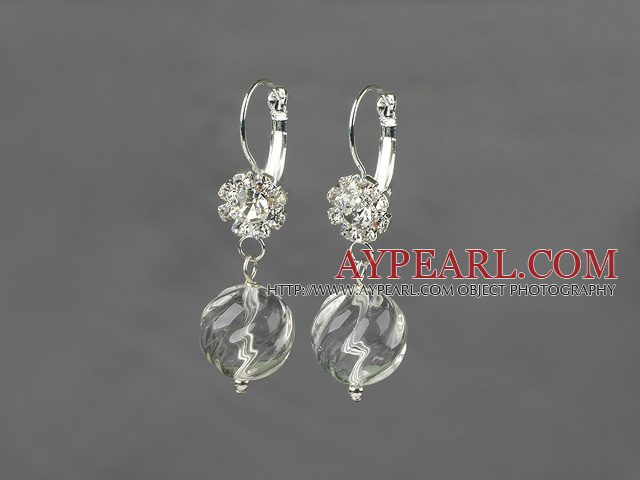 New Design Natural Clear Crystal Earrings with Rhinestone