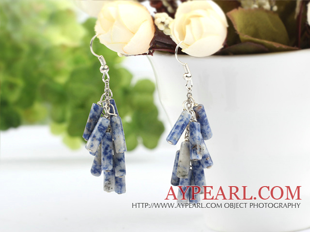 Firecracker Shape Blue Spot Stone Earrings