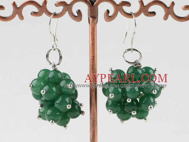 popular cluster style 6mm aventurine earrings