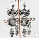 lovely owl animal shape tibet siver earrings