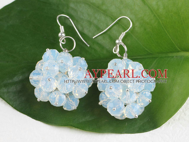 popular cluster style 6*8mm opal earrings