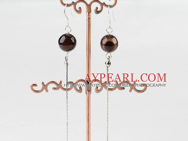 pendent de style 10mm perles d'agate boucles d'oreilles