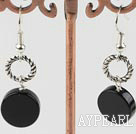 boucles d'oreilles noires d'agate