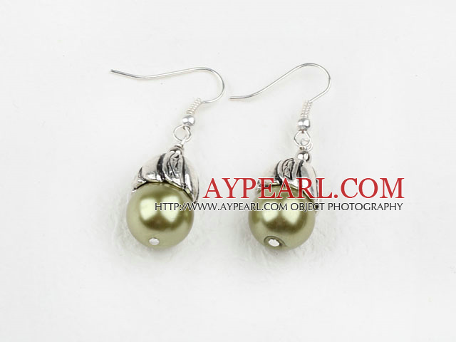 Simple Style Yellow Green Color Shell Beads Earrings