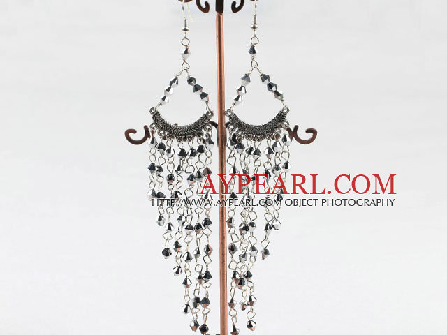 popular silver color mandmade crystal earrings